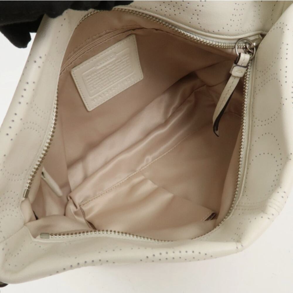 💎✨Authentic✨💎COACH Leather Canvas Hand Bag Shoulder bag White - Picture 5 of 7